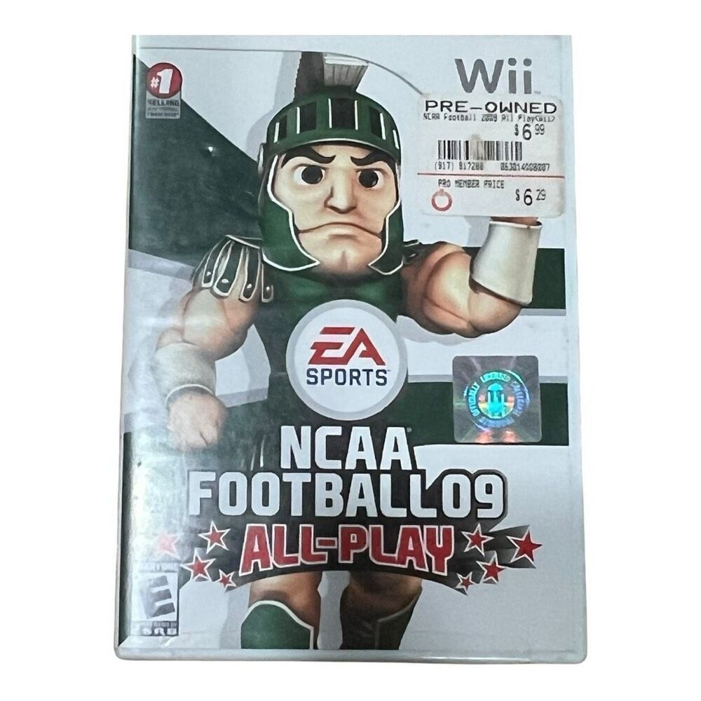 Nintendo Wii EA Sports NCAA Football 09 All Play Video Game Disc With Case OS